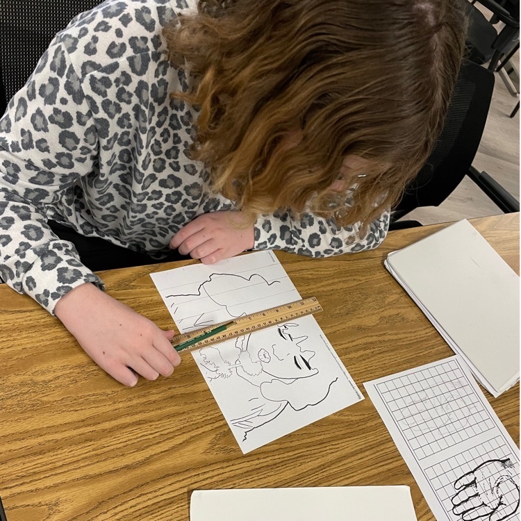 Bristen begins drawing her grid  