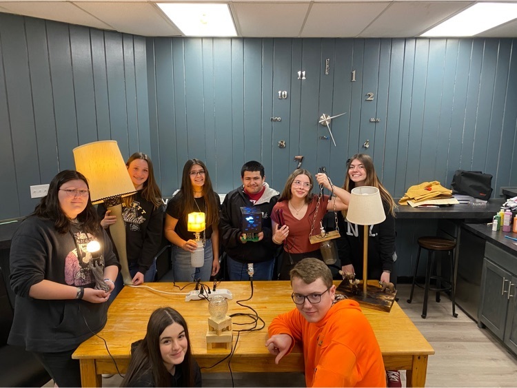 The AHS STEM class completed their diy lamp projects.