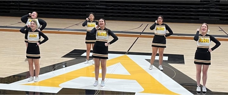 The Arnett cheerleaders pumping up the school body during the pep rally Friday!